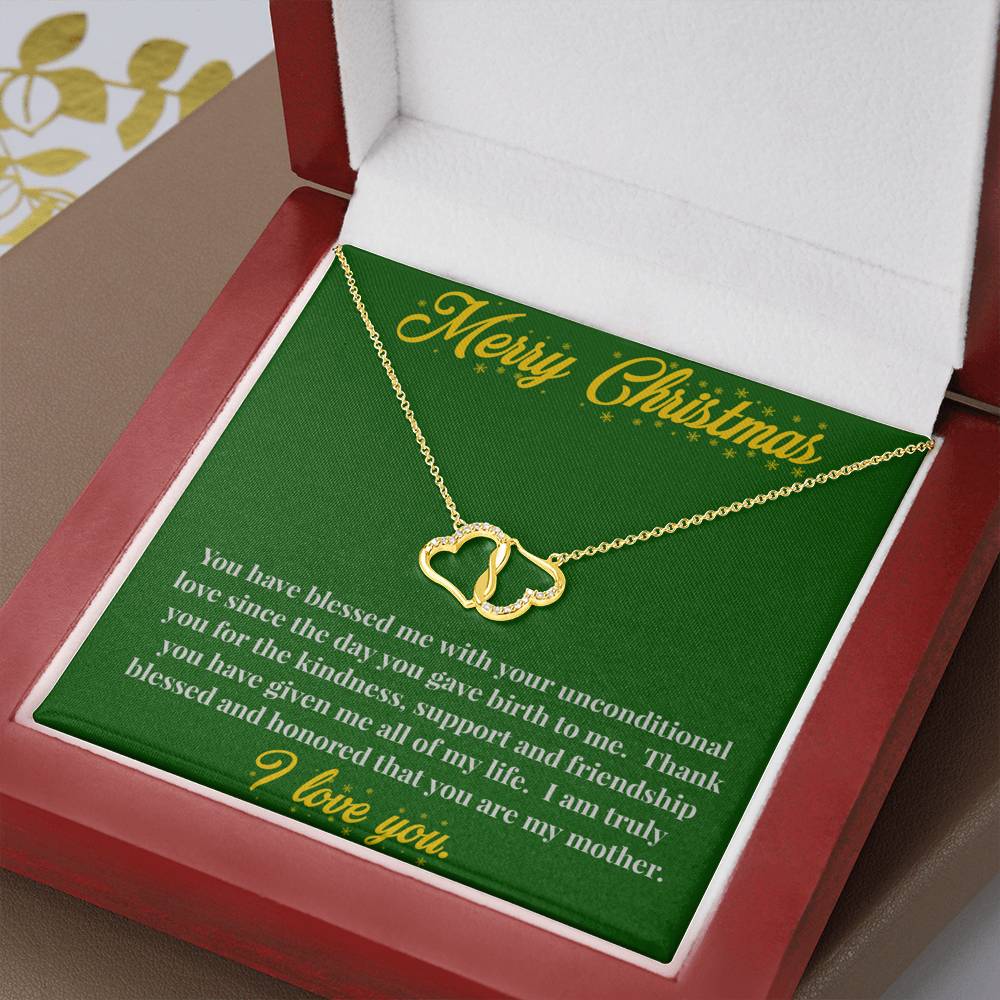 Merry Christmas 10K Gold Everlasting Love Necklace - Necklace for Mother= Jewelry for Mom
