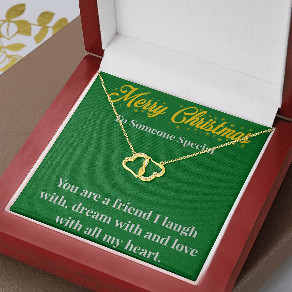 Merry Christmas To My Friend 10K Gold Everlasting Love Necklace - Gift for Friend - Necklace for A Friend