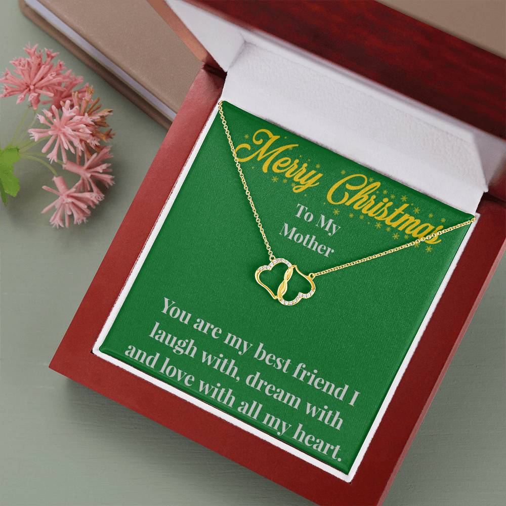Merry Christmas To My Mother 10K Gold Everlasting Love Necklace - Gift for Mom - Necklace for Mom