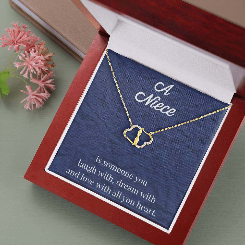 To My Niece 10K Gold Everlasting Hearts Necklace - Gift fir Niece - Necklace for Niece