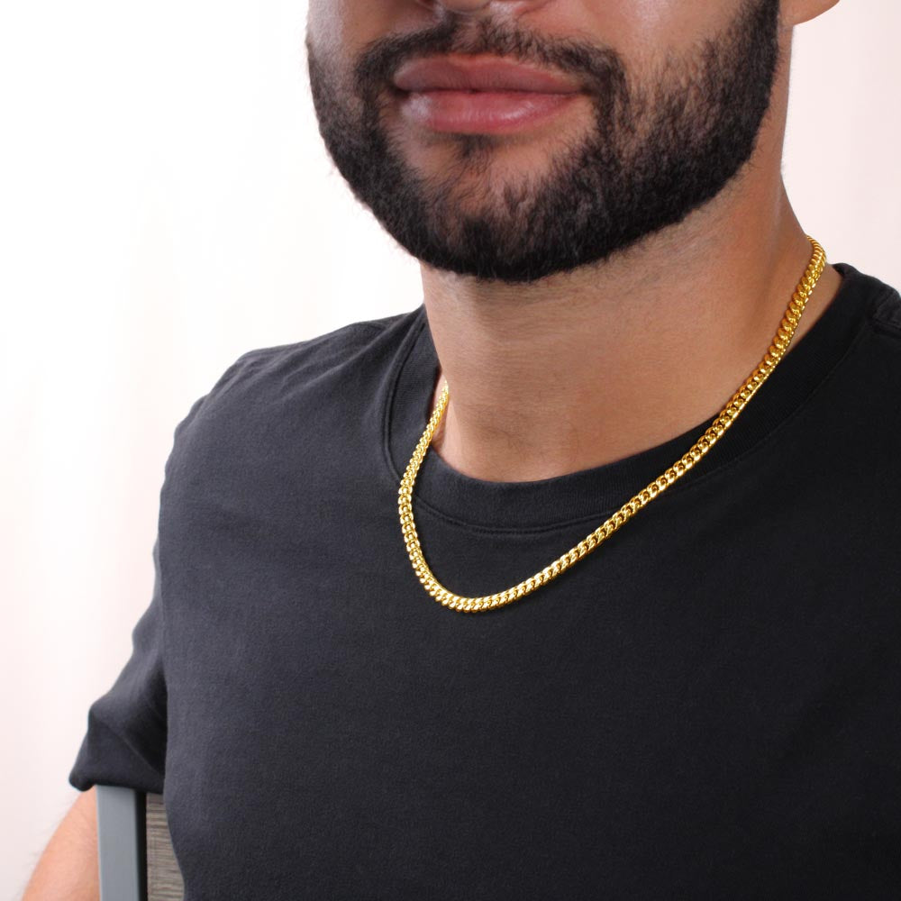 To My Son Cuban Chain Necklace - Gift for Husband - Brother - Nephew - Uncle - Boyfriend - Man - Gold Cuban Chain Necklace - Men's Jewelry