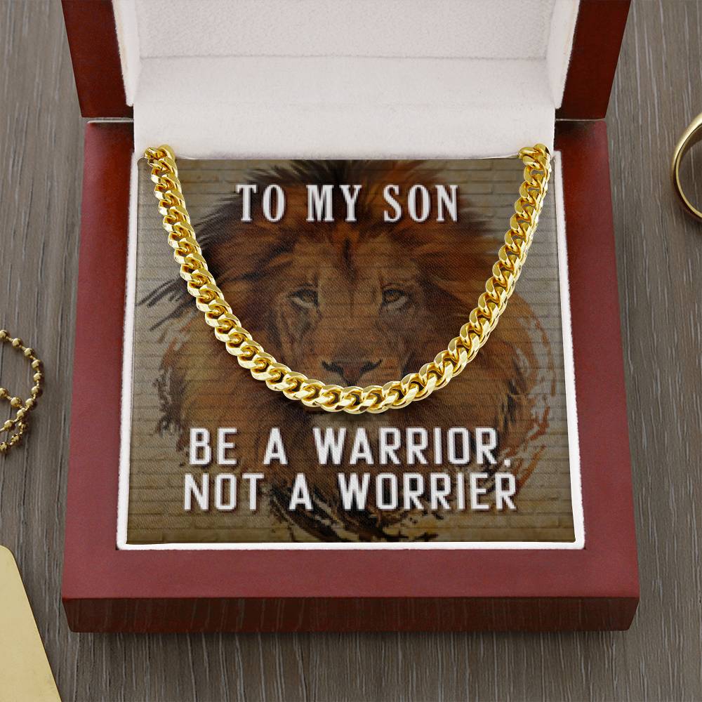 To My Son Cuban Chain Necklace - Gift for Son - Gold Necklace for Son