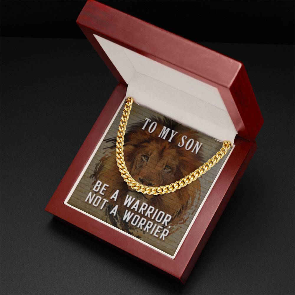 To My Son Cuban Chain Necklace - Gift for Son - Gold Necklace for Son