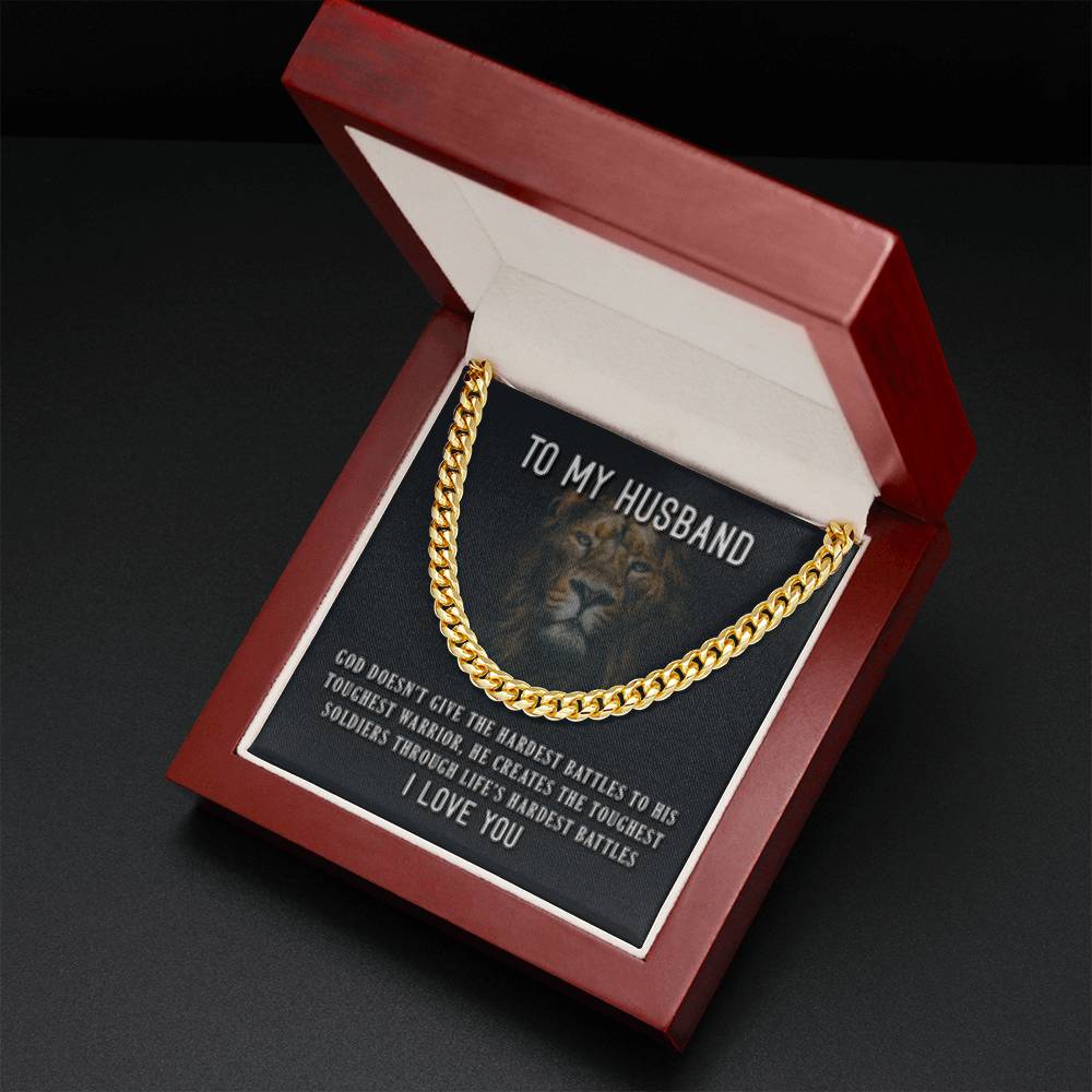 To My Husband Cuban Chain Necklace - Gift for Husband - Necklace for Husband - Birthday - Anniversary - Christmas Present