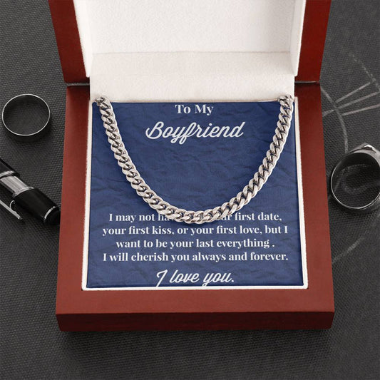 To My Boyfriend Cuban Link Chain Necklace - Gift for Boyfriend - Necklace for Boyfriend