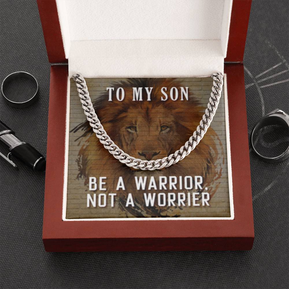 To My Son Cuban Chain Necklace - Gift for Son - Gold Necklace for Son