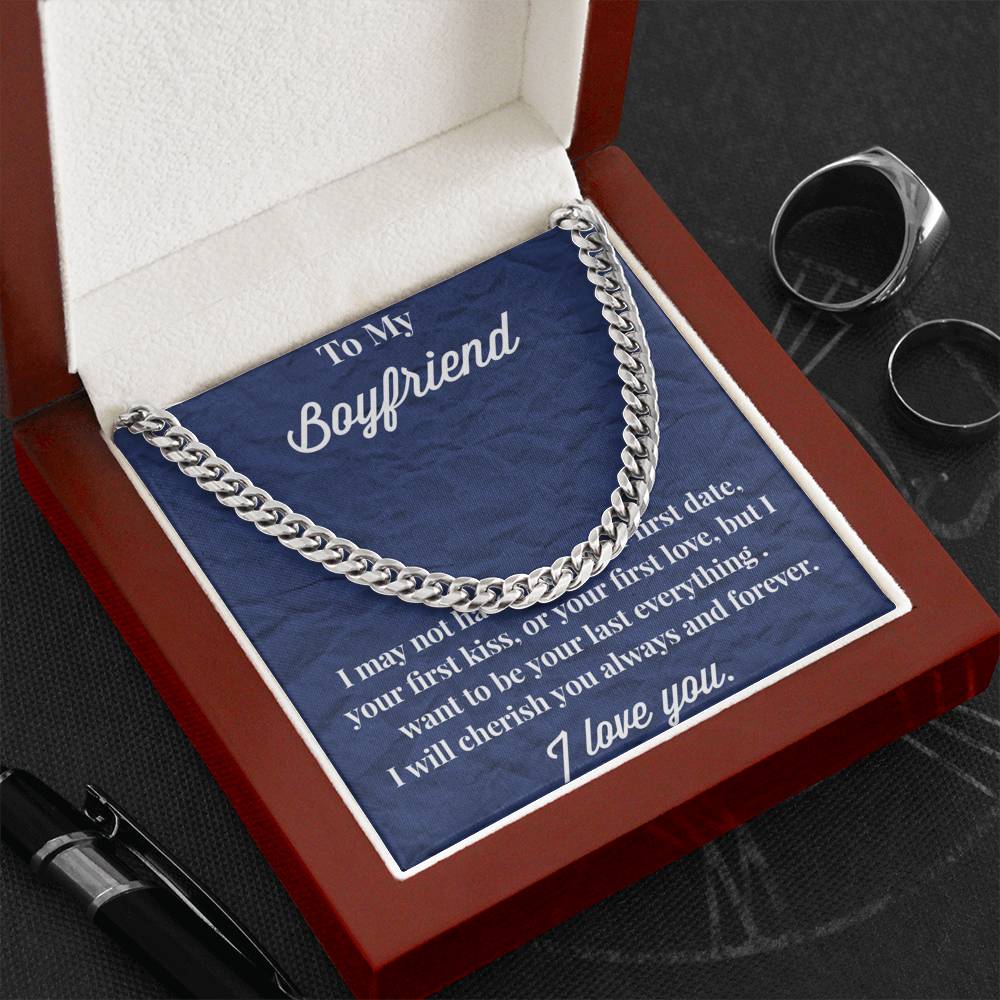 To My Boyfriend Cuban Link Chain Necklace - Gift for Boyfriend - Necklace for Boyfriend