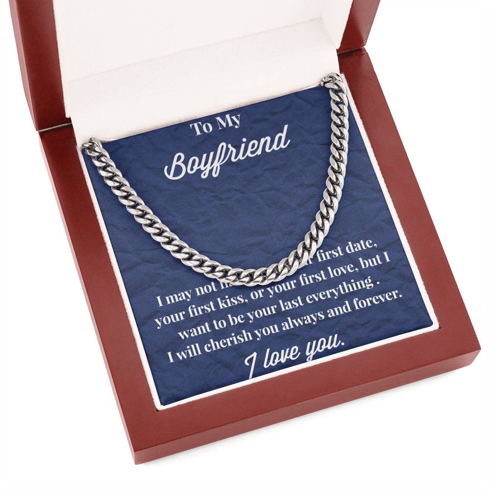 To My Boyfriend Cuban Link Chain Necklace - Gift for Boyfriend - Necklace for Boyfriend