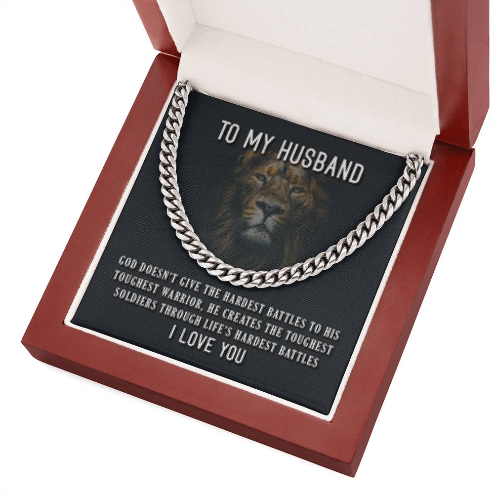 To My Husband Cuban Chain Necklace - Gift for Husband - Necklace for Husband - Birthday - Anniversary - Christmas Present
