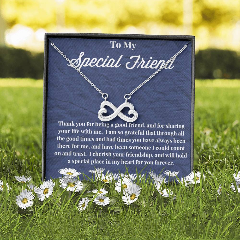 To My Special Friend Infinity Hearts Necklace, Gift for Best Friend, Necklace for Friend