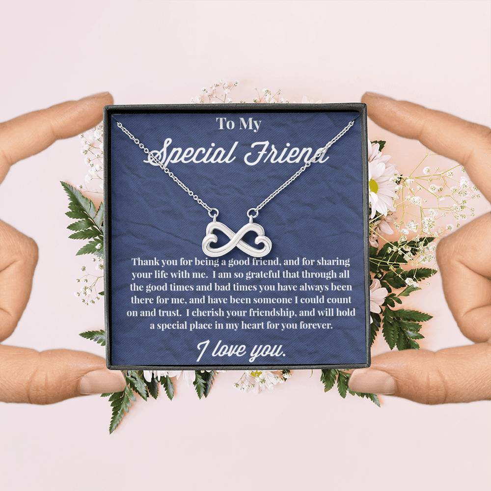 To My Special Friend Infinity Hearts Necklace, Gift for Best Friend, Necklace for Friend