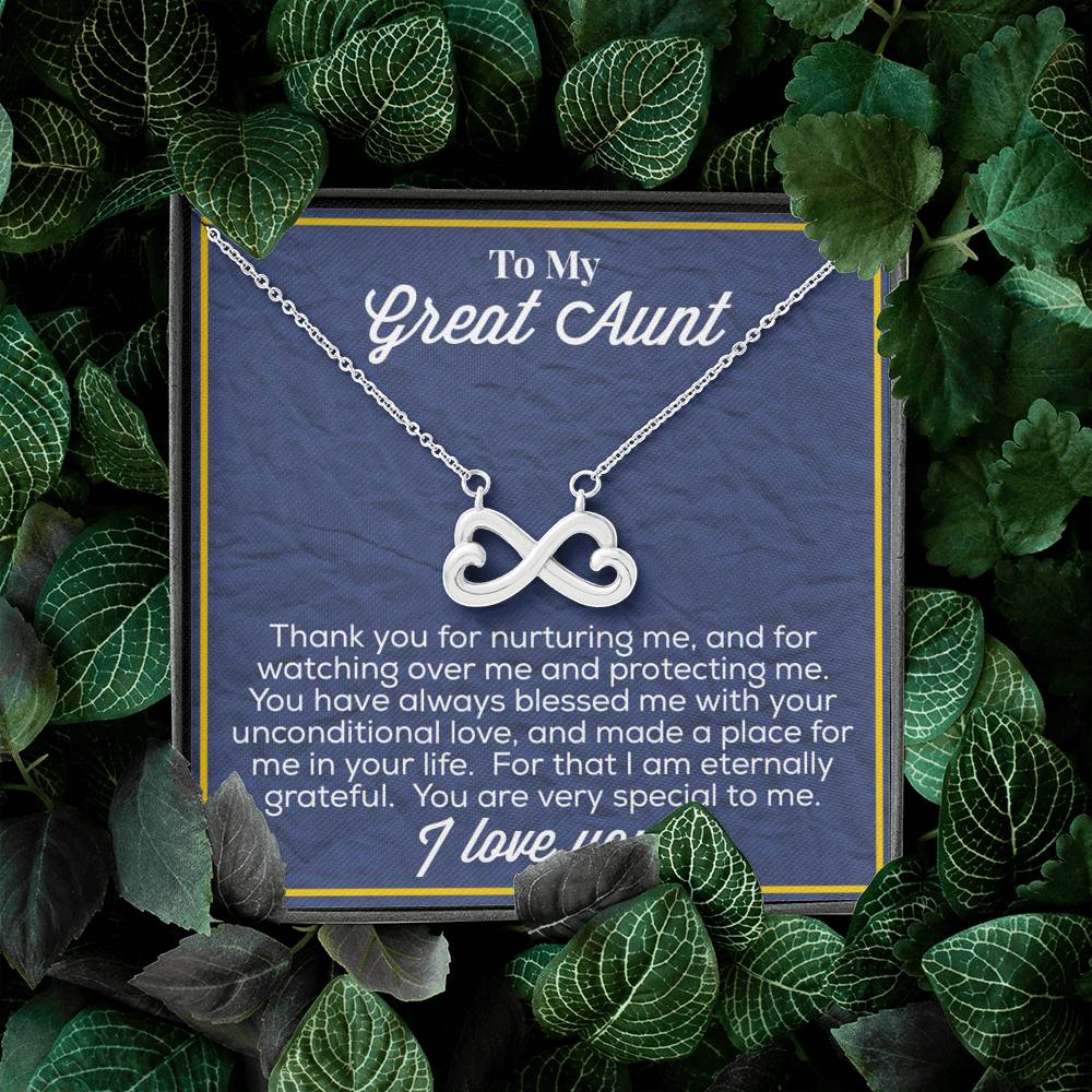 To My Great Aunt Infinity Hearts Necklace