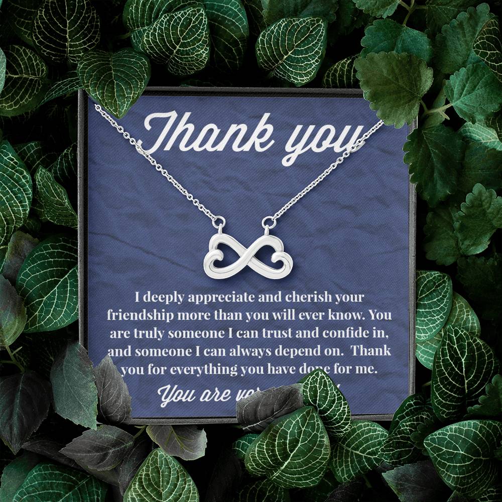 Thank You Infinity Hearts Necklace - Thank You Gift - Necklace for Friend