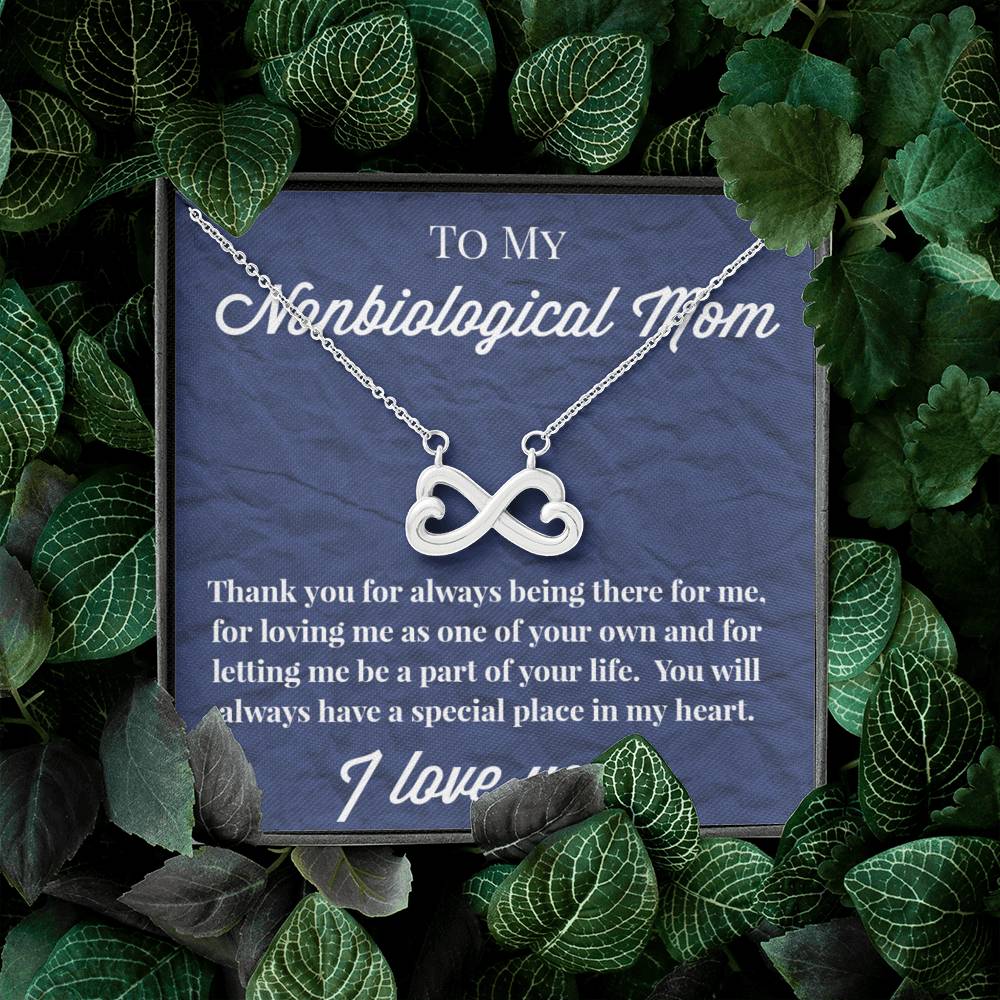 To My Nonbiological Mother Infinity Hearts Necklace, Bonus Mom Necklace, Stepmom Necklace, Bonus Mom Jewelry