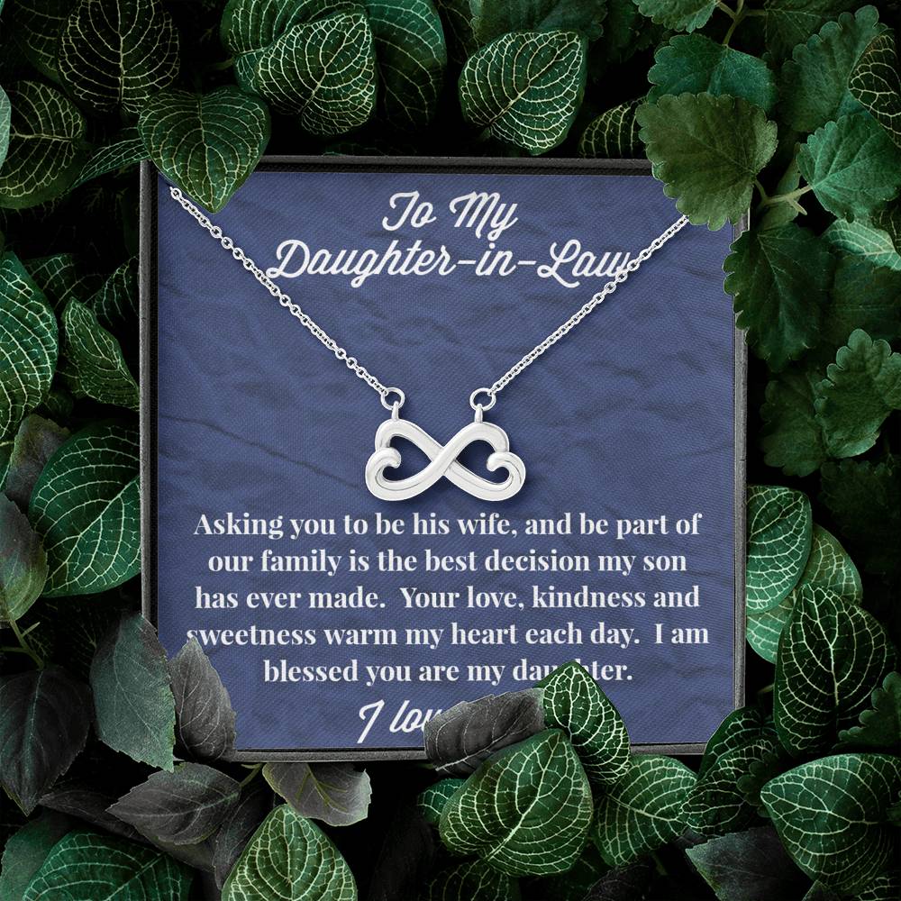 To My Daughter-in-Law Infinity Hearts Necklace - Gift for Daughter- Necklace for Daughter-in-Law