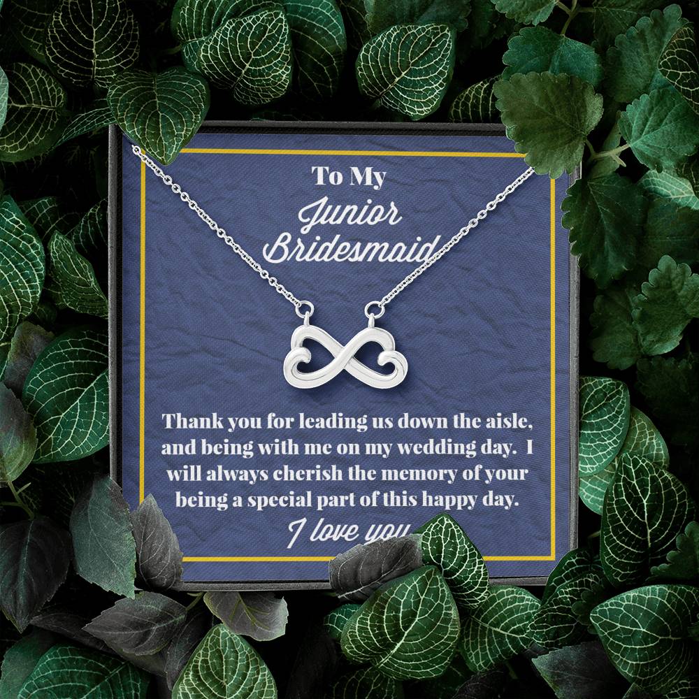 To My Junior Bridesmaid Infinity Hearts Necklace