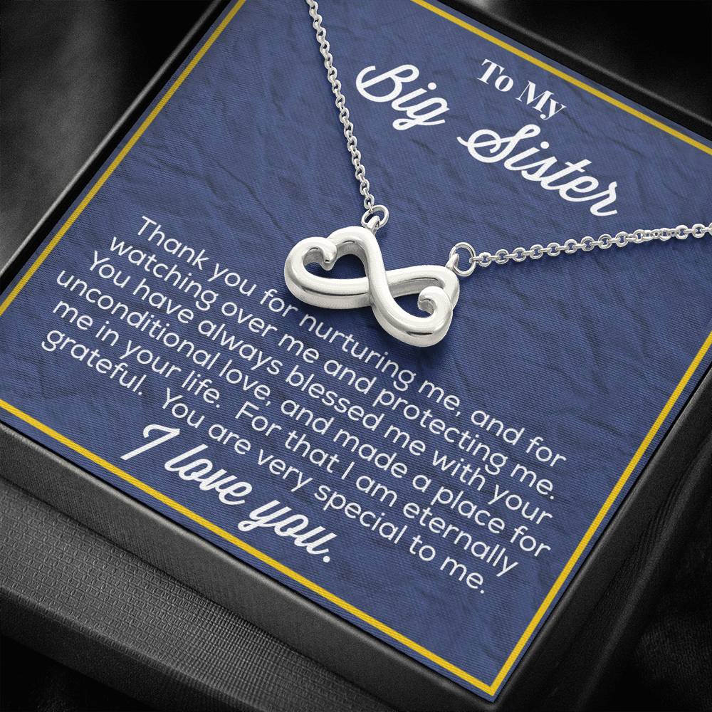 To My Big Sister Infinity Hearts Necklace