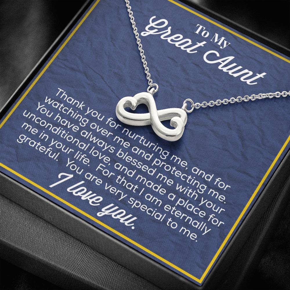 To My Great Aunt Infinity Hearts Necklace