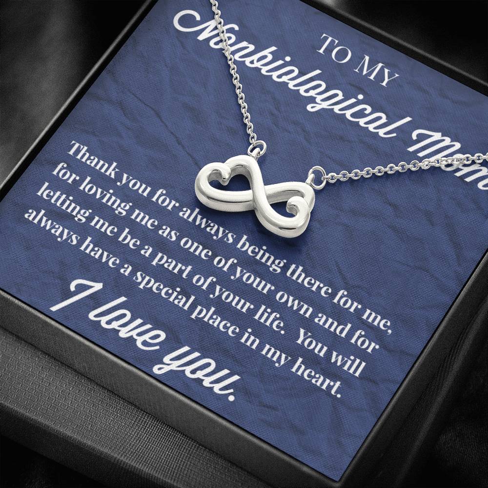To My Nonbiological Mother Infinity Hearts Necklace, Bonus Mom Necklace, Stepmom Necklace, Bonus Mom Jewelry