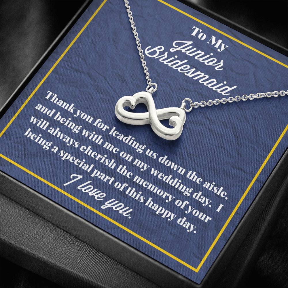 To My Junior Bridesmaid Infinity Hearts Necklace