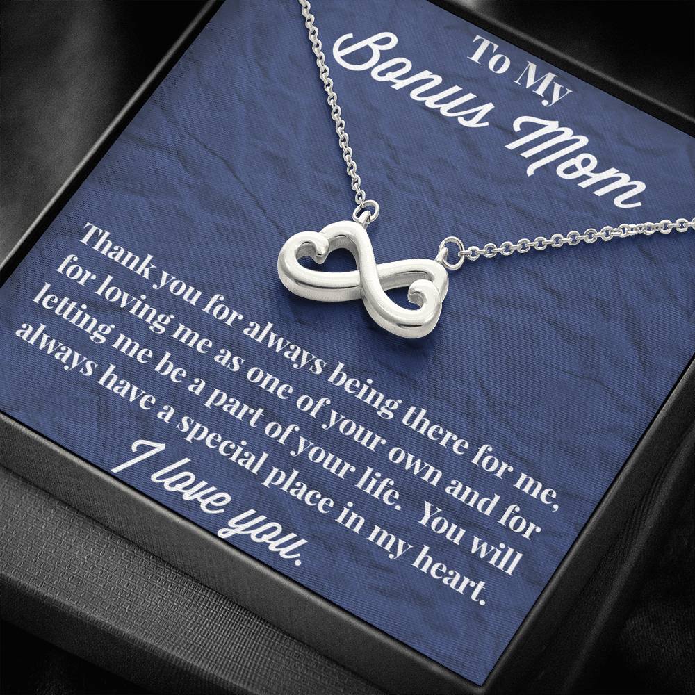 To My Bonus Mom Infinity Hearts Necklace