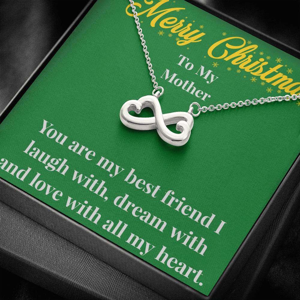 Merry Christmas To My Mother Infinity Hearts Necklace - Gift for Mom - Necklace for Mom