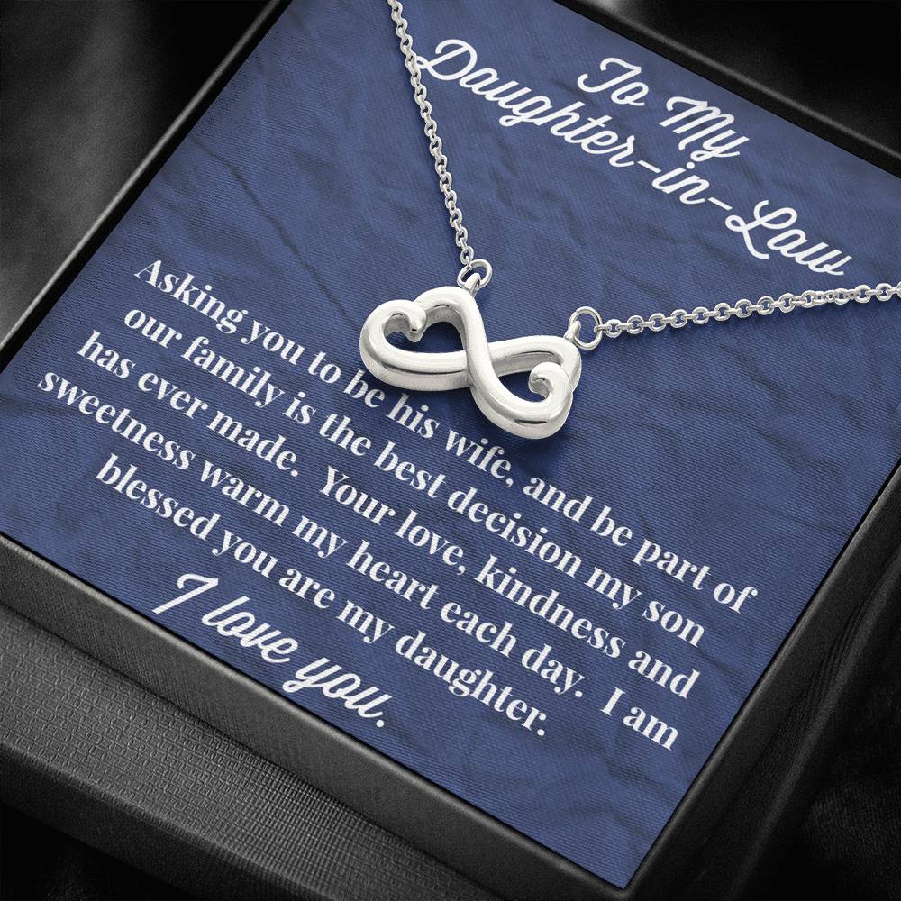 To My Daughter-in-Law Infinity Hearts Necklace - Gift for Daughter- Necklace for Daughter-in-Law