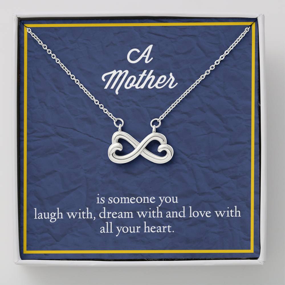 A Mother Is Someone You Love With All Your Heart Infinity Hearts Necklace