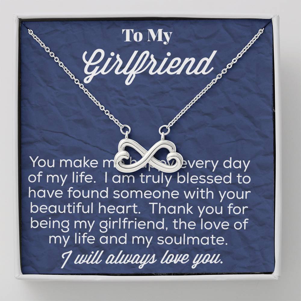 To My Girlfriend Infinity Hearts Necklace