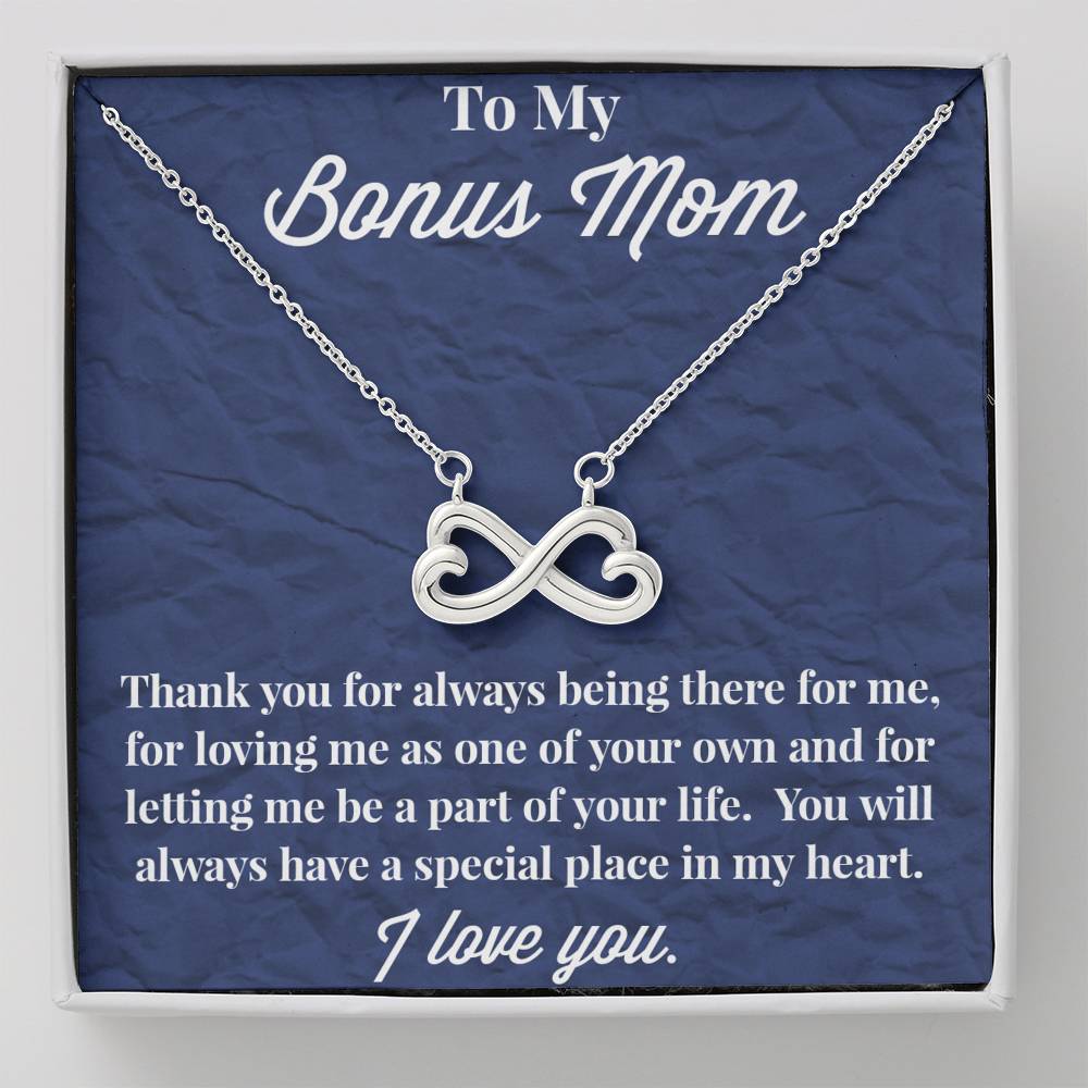 To My Bonus Mom Infinity Hearts Necklace