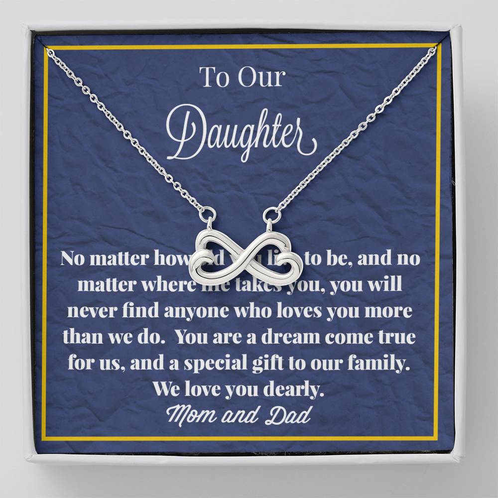 To Our Daughter Infinity Hearts Necklace