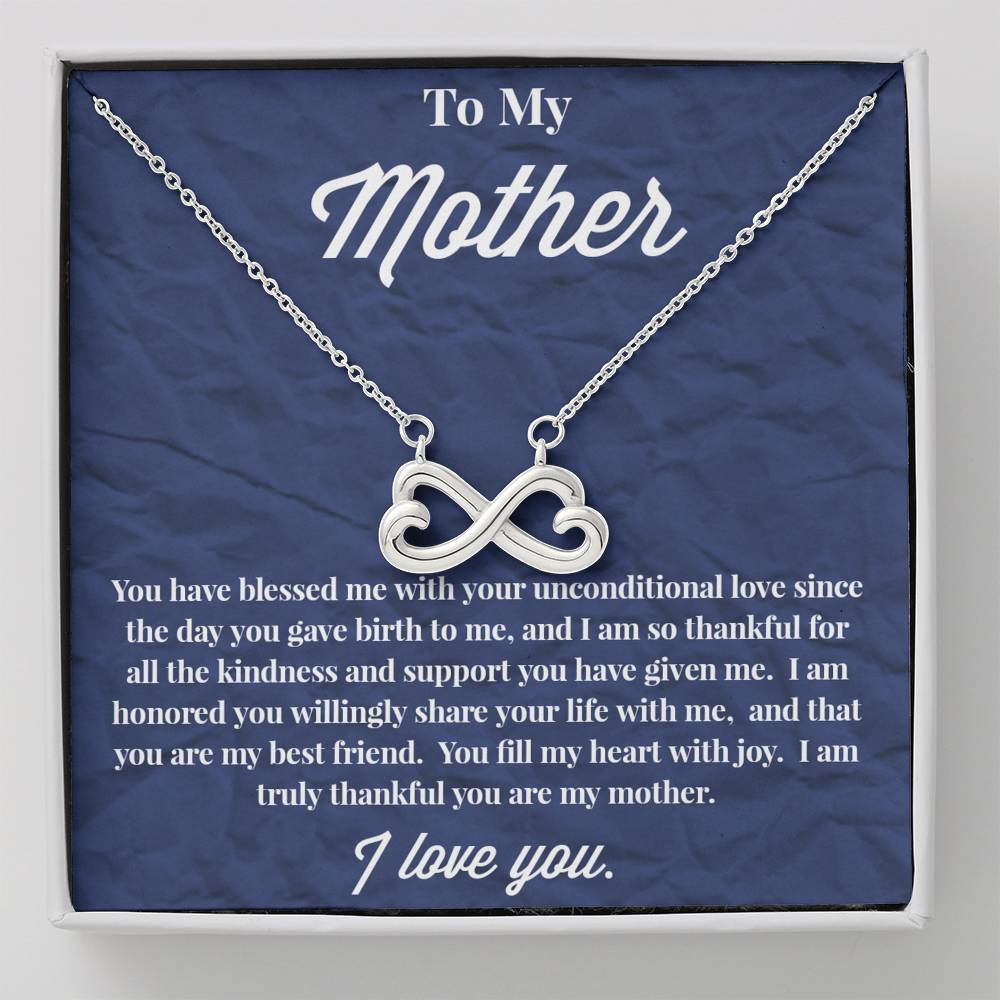 To My Mother Infinity Hearts Necklace - Jewelry for Mom - Necklace for Mom - Gift for Mom