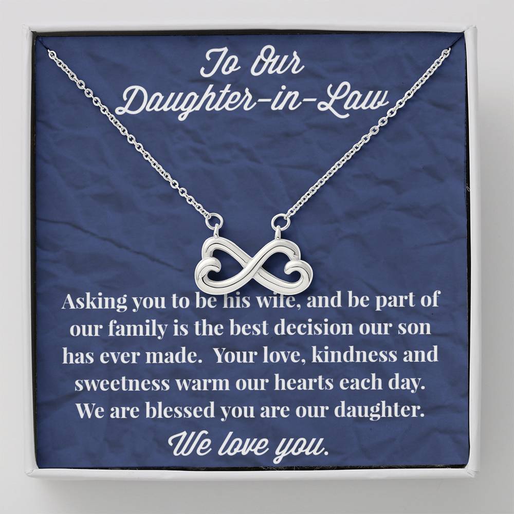To Our Daughter-in-Law Infinity Hearts Necklace - Gift for Daughter - Necklace for Daughter-in-Law