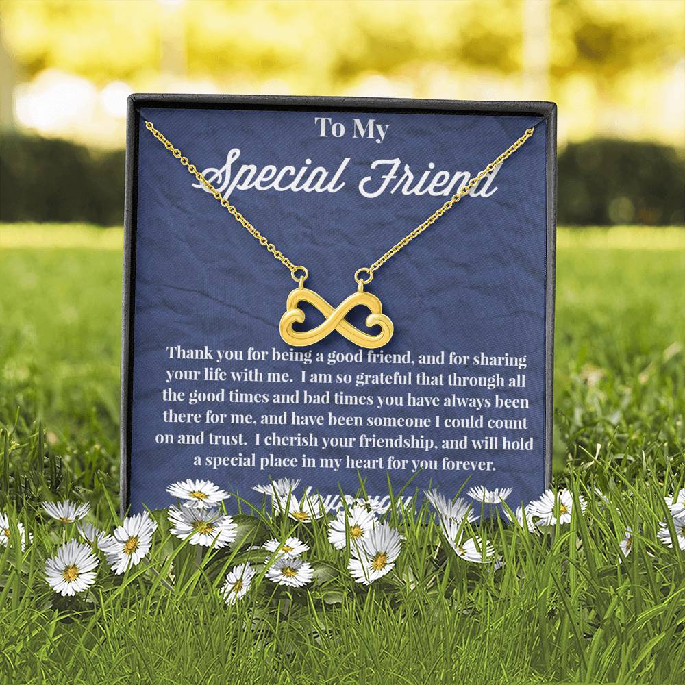 To My Special Friend Infinity Hearts Necklace, Gift for Best Friend, Necklace for Friend