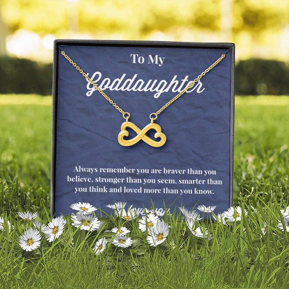 To My Goddaughter Infinity Hearts Necklace - Jewelry for Goddaughter - Gift for Goddaughter