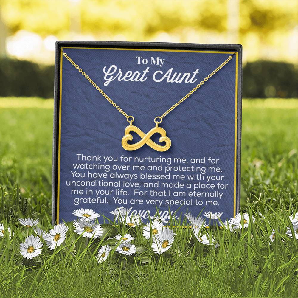 To My Great Aunt Infinity Hearts Necklace