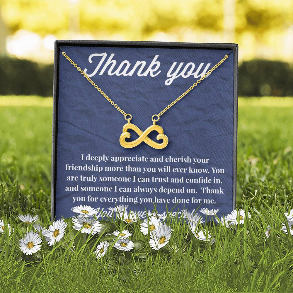 Thank You Infinity Hearts Necklace - Thank You Gift - Necklace for Friend