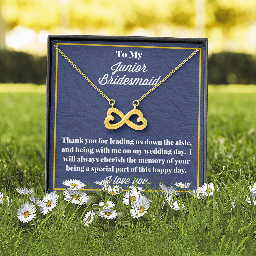 To My Junior Bridesmaid Infinity Hearts Necklace