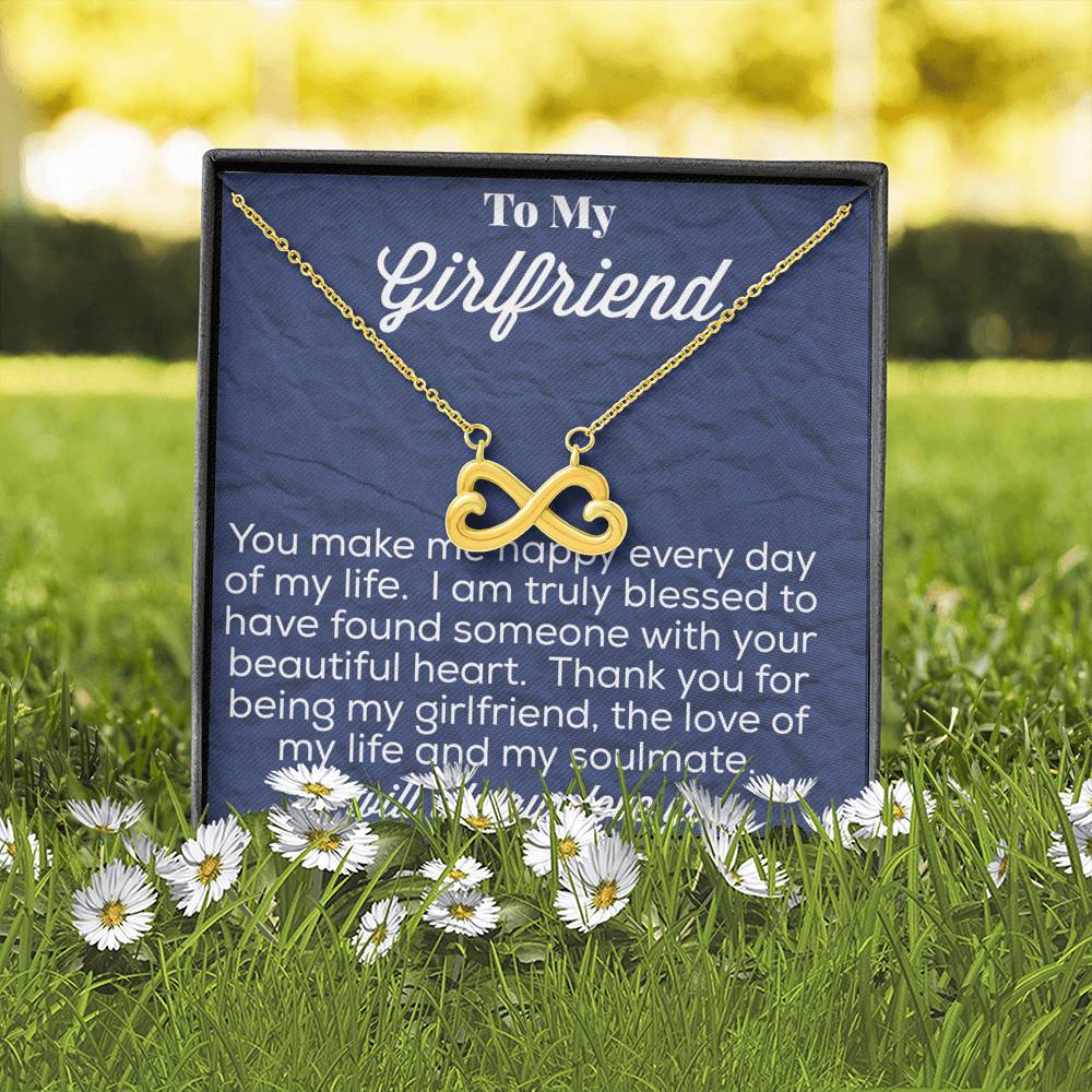 To My Girlfriend Infinity Hearts Necklace