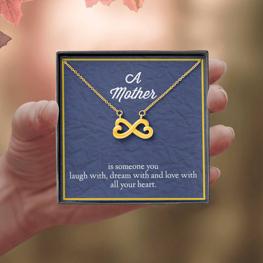 A Mother Is Someone You Love With All Your Heart Infinity Hearts Necklace