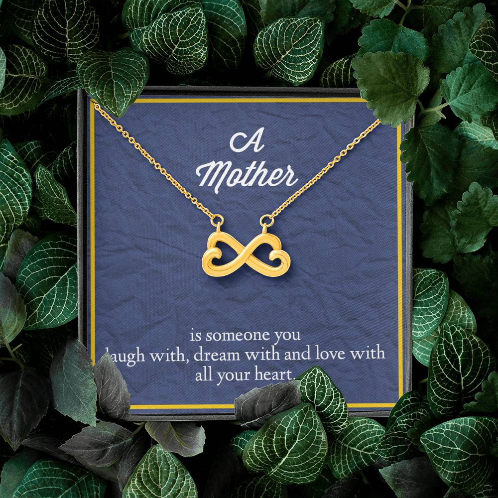 A Mother Is Someone You Love With All Your Heart Infinity Hearts Necklace