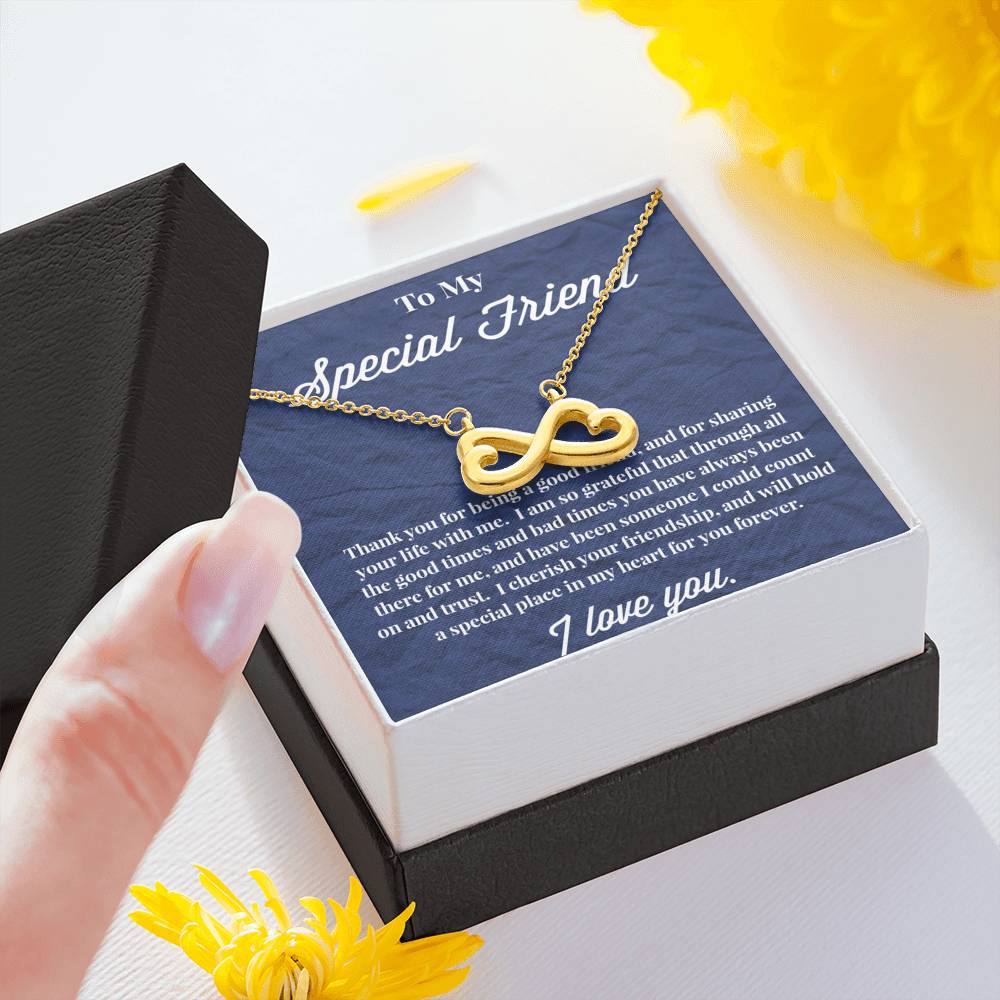 To My Special Friend Infinity Hearts Necklace, Gift for Best Friend, Necklace for Friend