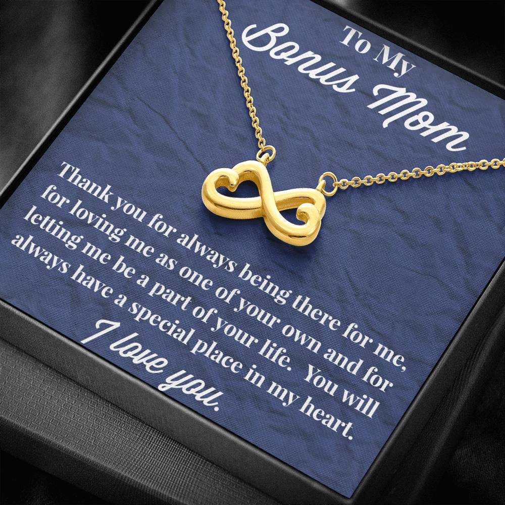 To My Bonus Mom Infinity Hearts Necklace