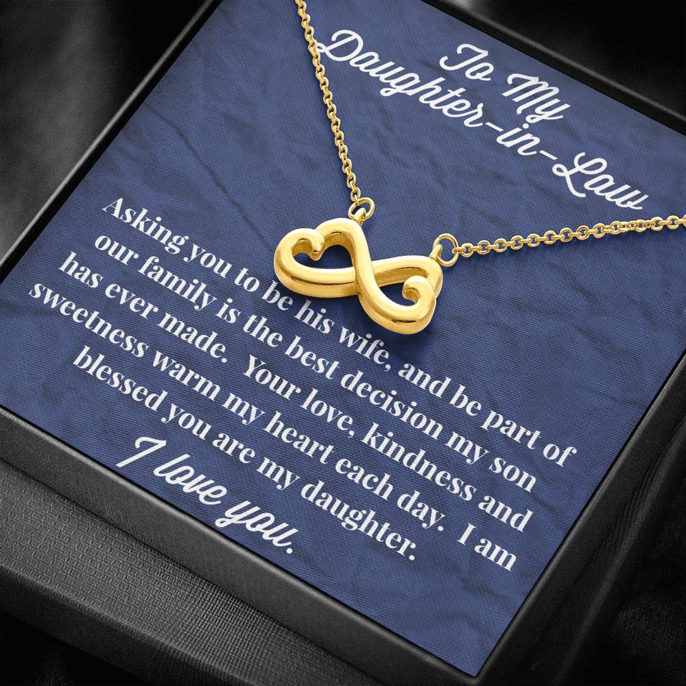 To My Daughter-in-Law Infinity Hearts Necklace - Gift for Daughter- Necklace for Daughter-in-Law