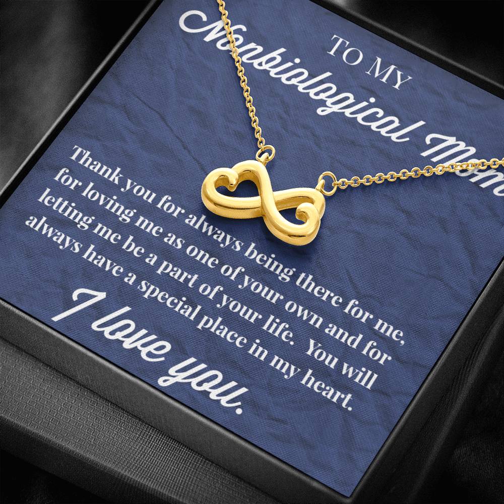 To My Nonbiological Mother Infinity Hearts Necklace, Bonus Mom Necklace, Stepmom Necklace, Bonus Mom Jewelry