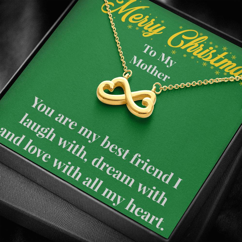 Merry Christmas To My Mother Infinity Hearts Necklace - Gift for Mom - Necklace for Mom