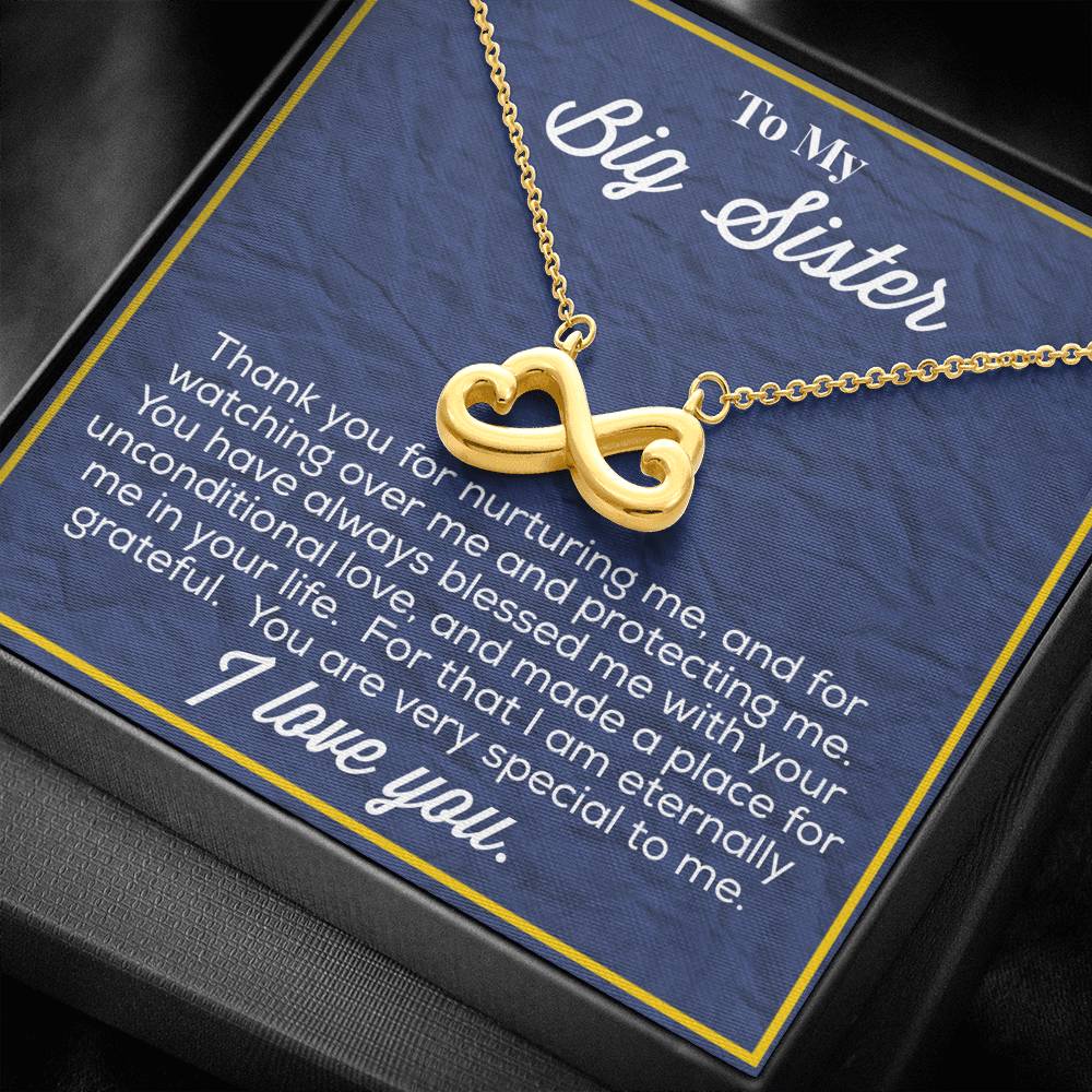 To My Big Sister Infinity Hearts Necklace