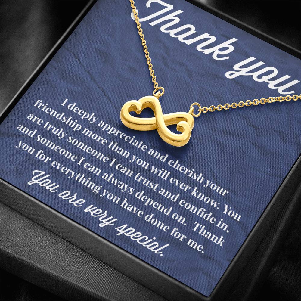 Thank You Infinity Hearts Necklace - Thank You Gift - Necklace for Friend