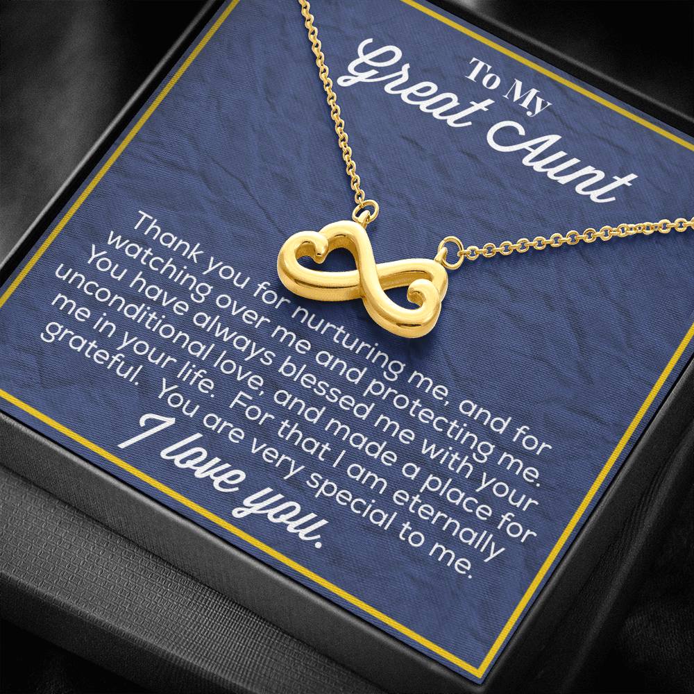 To My Great Aunt Infinity Hearts Necklace