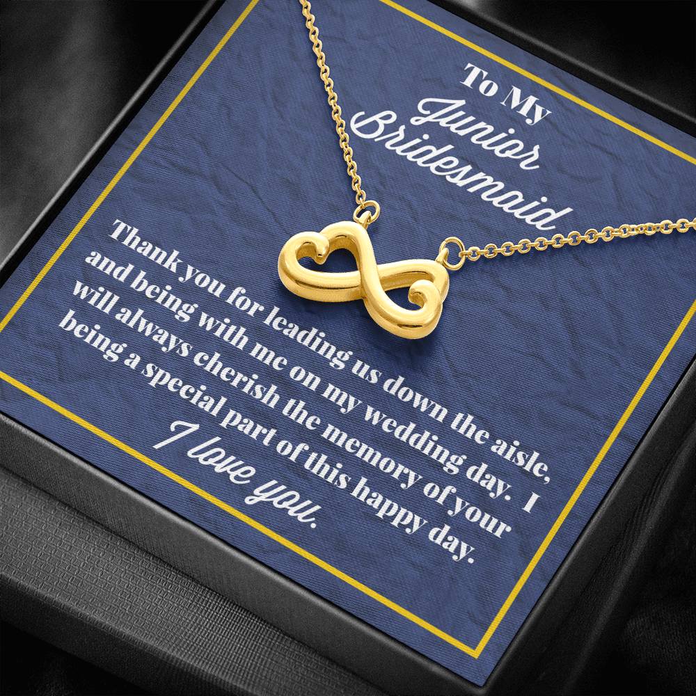 To My Junior Bridesmaid Infinity Hearts Necklace